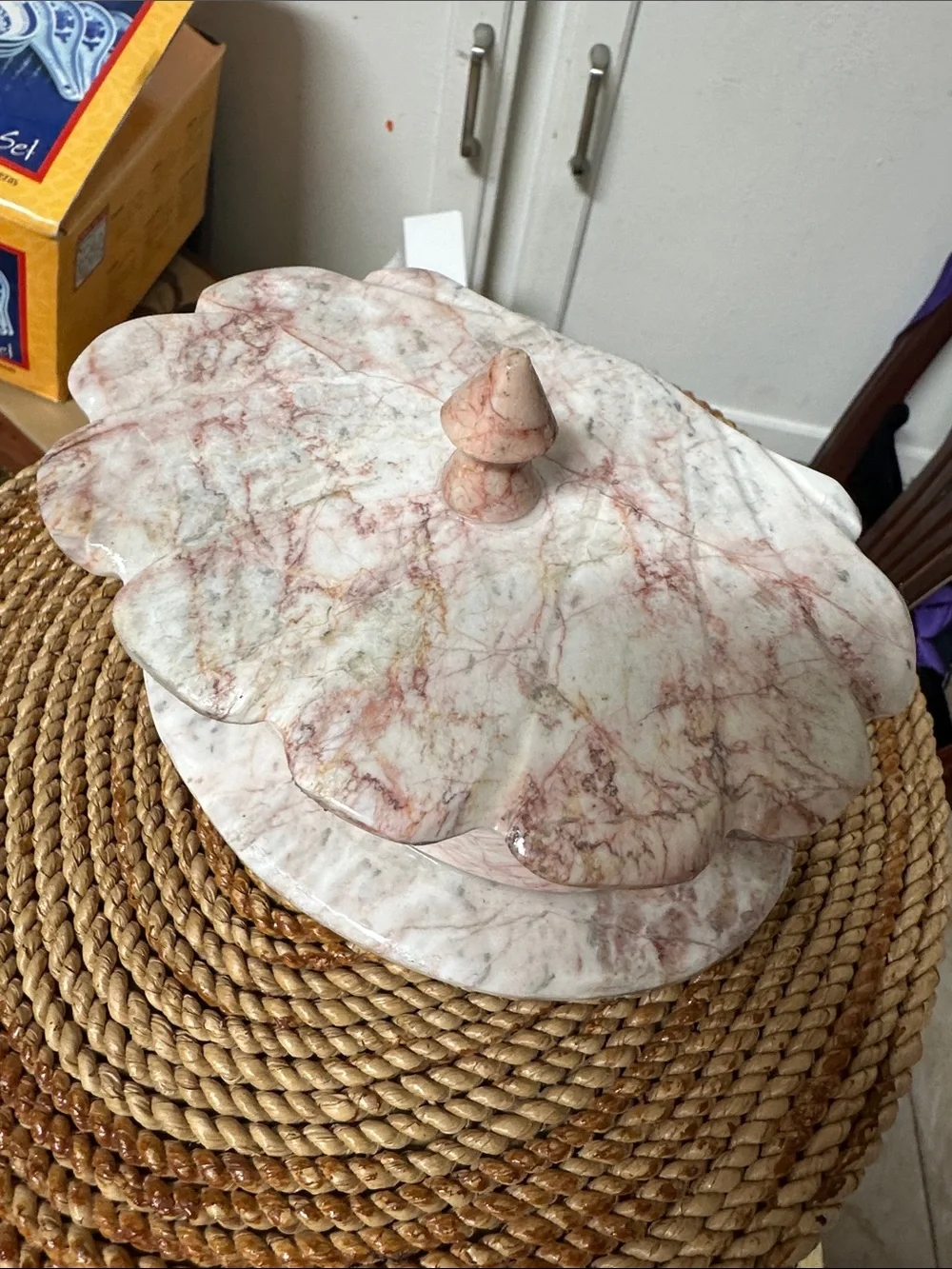 Marble Covered Serving Dish - Pink Marble Finish